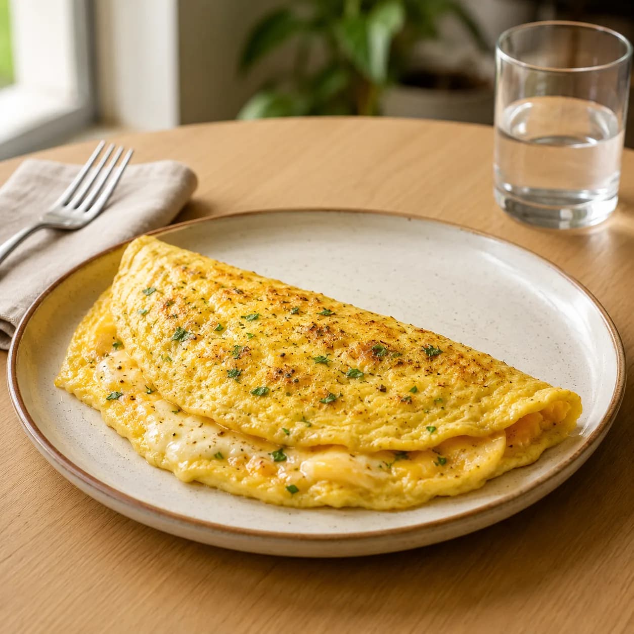 Cheese & Garlic Folded Omelette