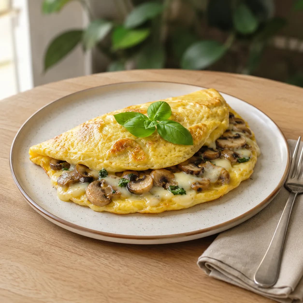 Cheesy Mushroom Omelette