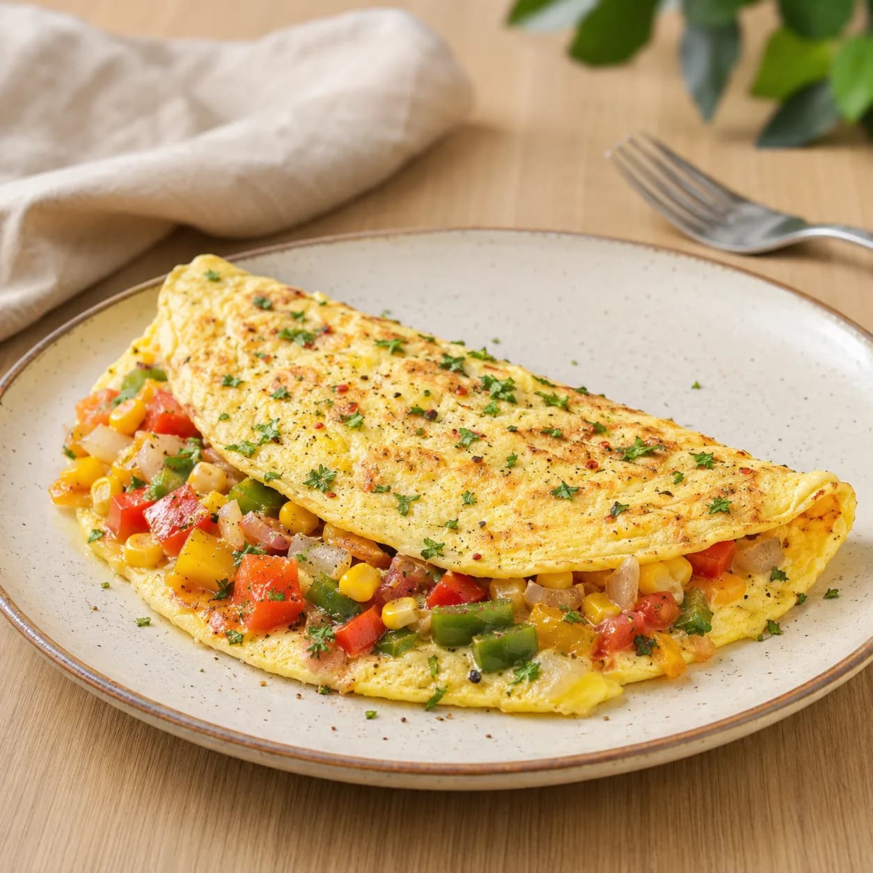Loaded Veggie Omelette